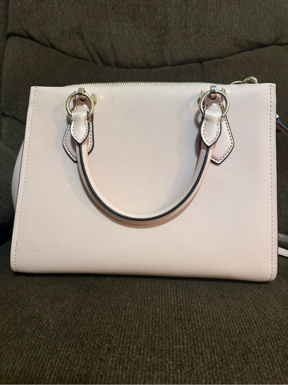 Michael Kors Light Pink Saffiano Leather Satchel with Crossbody Strap - Picture 6 of 11